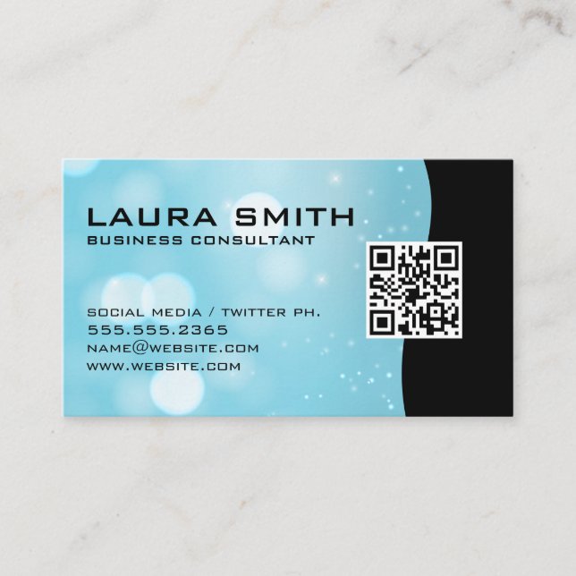 Código QR / Blue Boke Resumen tarjeta de visita (Anverso)