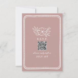 Código QR Boda floral rosa QR RSVP