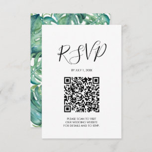 Código QR Boda RSVP Tarjeta de gabinete tropical r