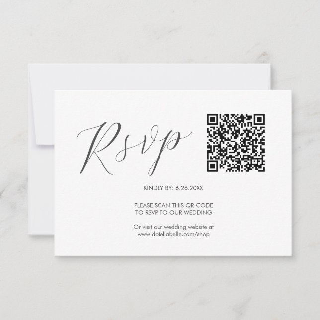 Código QR Boda Tarjetas RSVP Simple (Anverso)