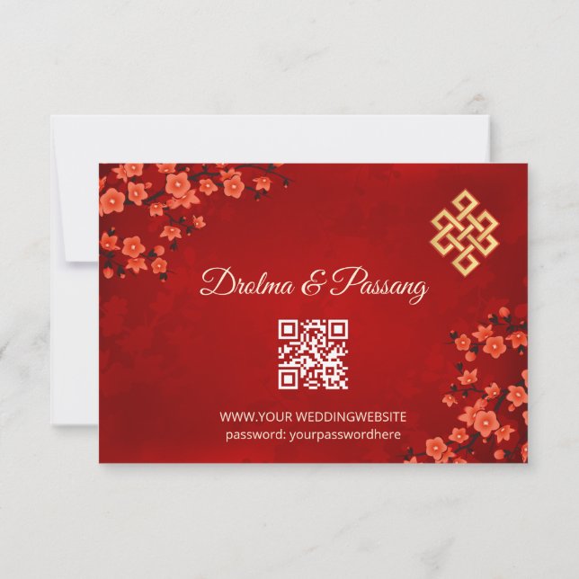 Código QR | Cherry Blossom Red RSVP (Reverso)