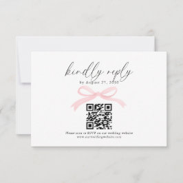 Código QR Chic Blush Rosa Lazo Cinta RSVP Boda