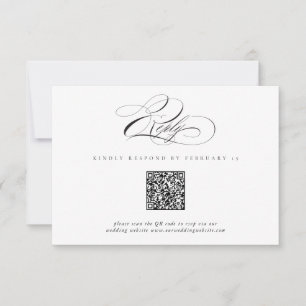 Código QR Clásico de Respuesta de Boda con Letra E