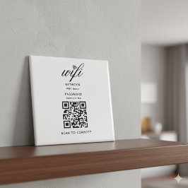 Código QR Contraseña Internet Wifi Imán Blanco