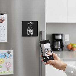 Código QR Contraseña Wifi Internet Imán Negro