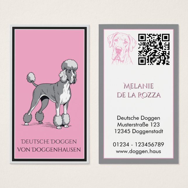 Código QR Criador de Perros Kennel gris (Anverso y reverso)