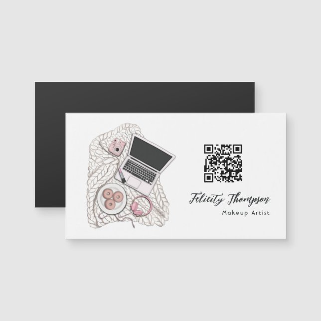 Código QR de artista de maquillaje (Anverso/Reverso)