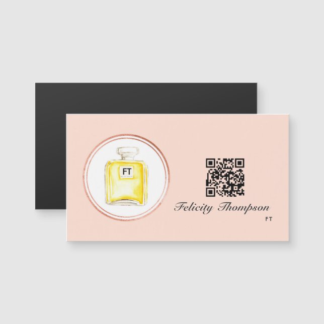 Código QR de Artista de Maquillaje Rosa Dorado y R (Anverso/Reverso)