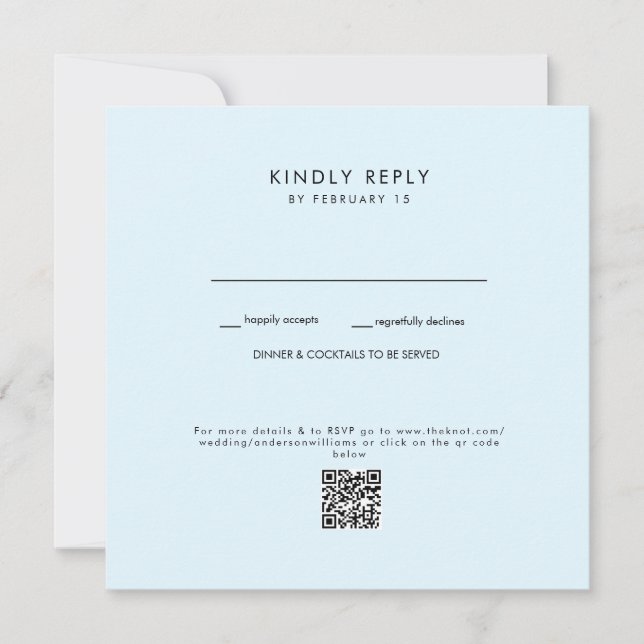 Código QR de Boda azul II RSVP (Anverso)