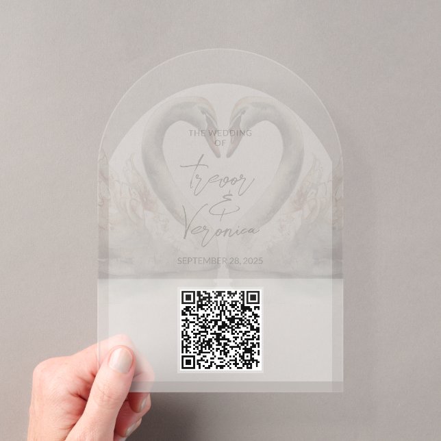 Código QR de boda Invitación Cisne (Insitu (portátil))