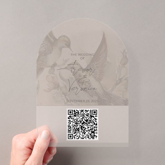 Código QR de boda Invitación Colibrí (Insitu (portátil))