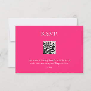 Código QR de Boda rosa caliente contemporáneo
