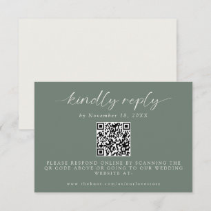 Código QR de Boda Sage Green Ever After Respuesta 