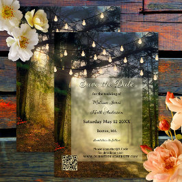 Código QR de bosque encantado Guardar la tarjeta d