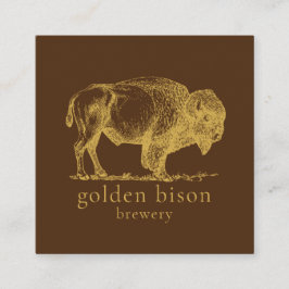 Código QR de búfalo de oro Tarjeta de Biz Brown Sq