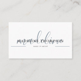 Código QR de caligrafía azul pálido tarjeta de vis