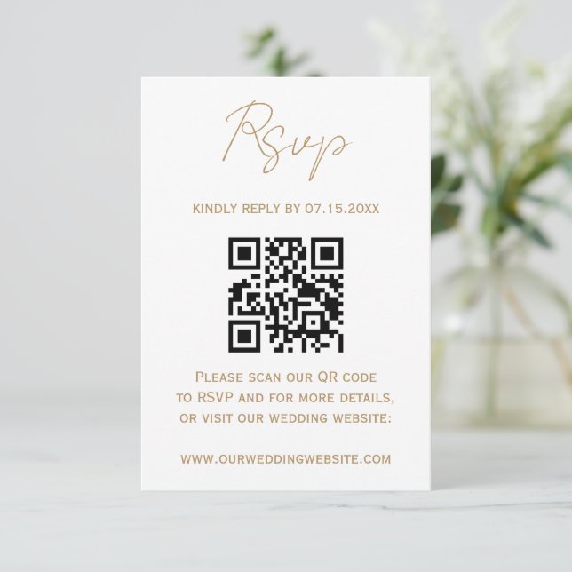 Código QR de confirmación de asistencia de boda co (Anverso de pie)