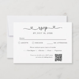 Código QR de corazón de guión Foto RSVP fuera de b