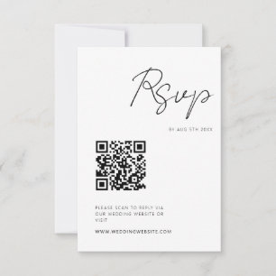 Código QR de escritura Minimalista moderna RSVP