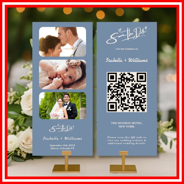 Código QR de Foto de Boda Azul Polvo Elegante (Subido por el creador)