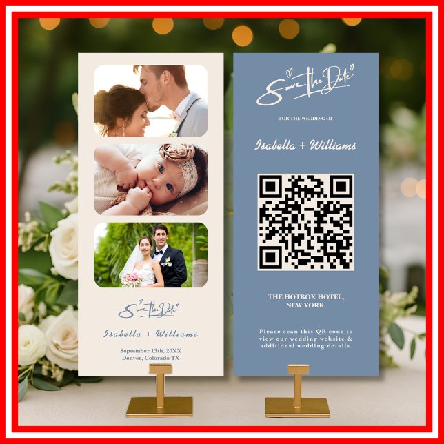 Código QR de Foto de Boda Azul Polvo Elegante (Subido por el creador)