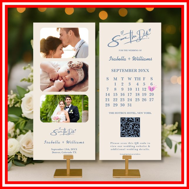 Código QR de Foto de Boda Azul Polvo Elegante (Subido por el creador)