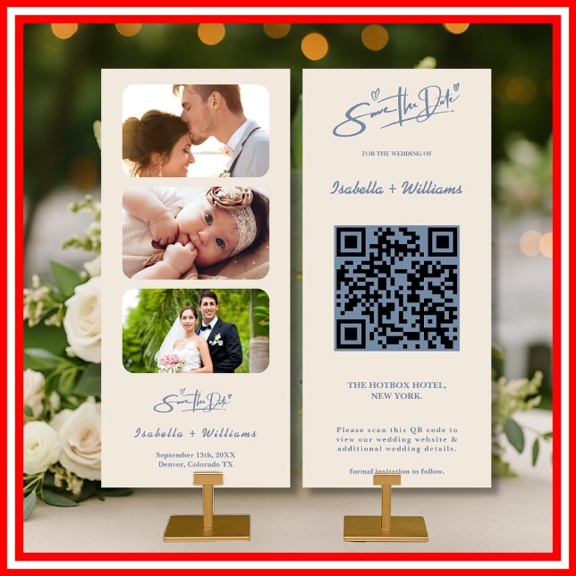 Código QR de Foto de Boda Azul Polvo Elegante (Subido por el creador)