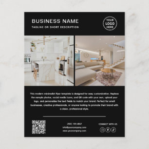 Código QR de foto de logotipo minimalista Flyer de