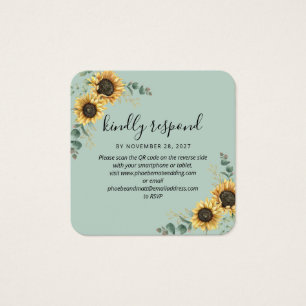 Código QR de Girasol Eucalipto Sitio Web Boda RSVP