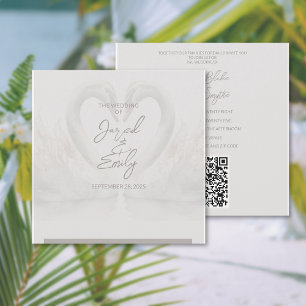 Código QR de invitación a boda de cisne