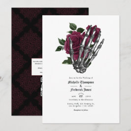Código QR de Invitación de Boda Gótica Floral de B
