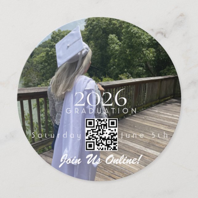 Código QR de invitación en línea de graduación 202 (Anverso)