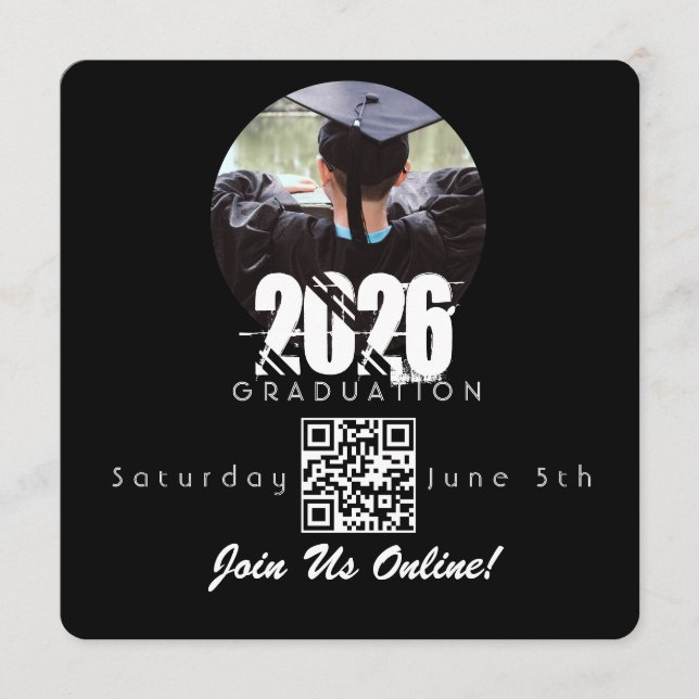 Código QR de invitación en línea para graduación 2 (Anverso)