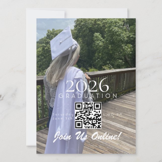 Código QR de invitación en línea para graduación 2 (Anverso)