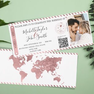 Código QR de la tarjeta de embarque de la boda de 