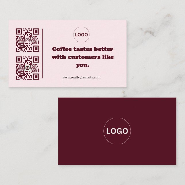 Código QR de la tarjeta de visita de la cafetería  (Anverso / Reverso)