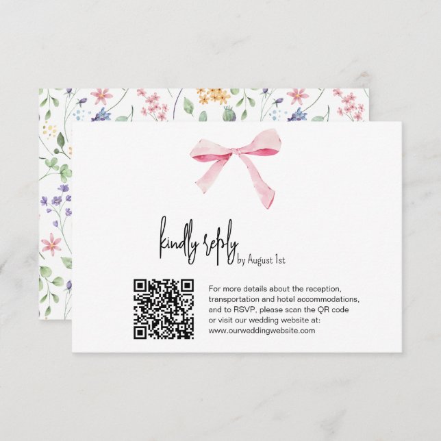 Código Qr de la tarjeta RSVP digital de Boda flora (Anverso / Reverso)