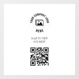 Código QR de menú Señal de escaneo en blanco