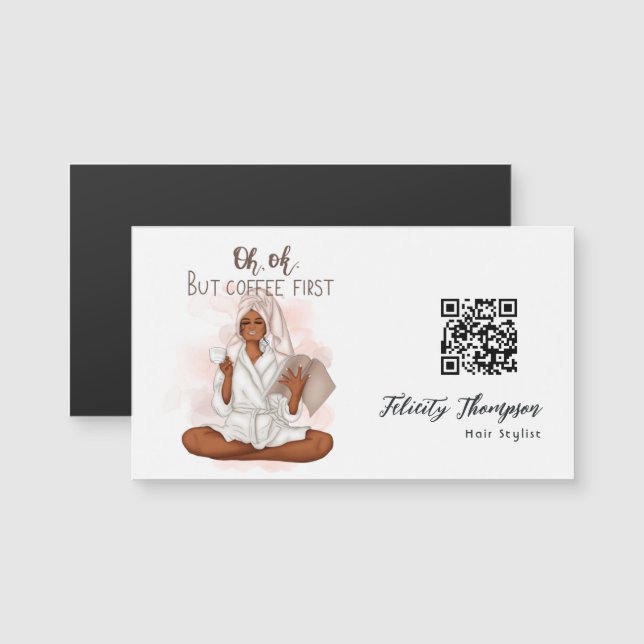 Código QR de moda de belleza para el cabello (Anverso/Reverso)