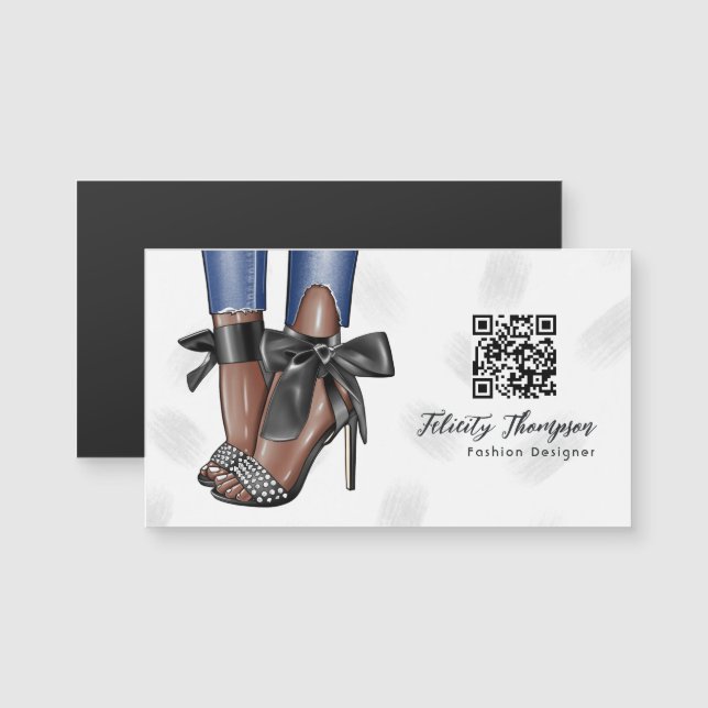 Código QR de moda Glam Chic (Anverso/Reverso)