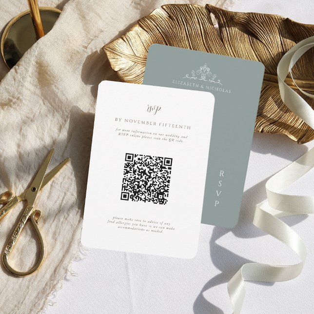 Código QR de Monograma Antiguo | Respuesta de Boda (Subido por el creador)