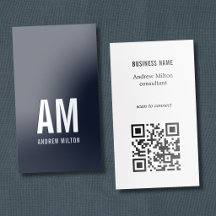 Código QR de monograma negrita con lámina de plata