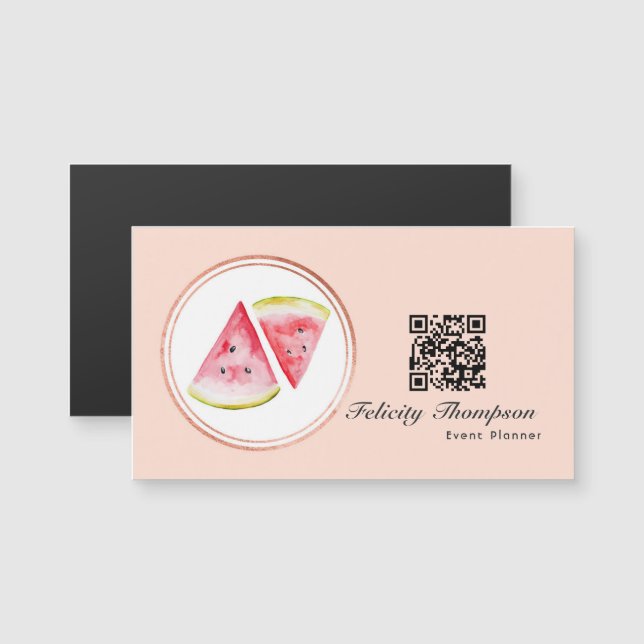 Código QR de planificador de eventos en rosa oro y (Anverso/Reverso)