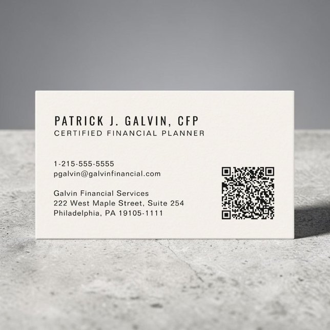 Código QR de Planificador Financiero Certificado C (CFP Certified Financial Planner QR Code Business Card)
