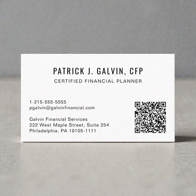 Código QR de Planificador Financiero Certificado C (CFP Certified Financial Planner QR Code Business Card)