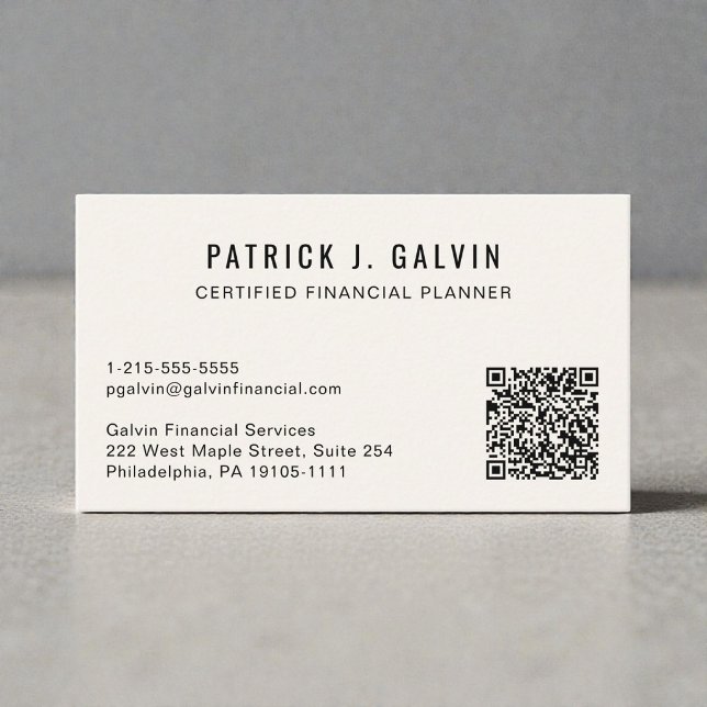 Código QR de planificador financiero certificado C (CFP Certified Financial Planner QR Code Business Card)