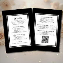 Código QR de plantilla de detalles de Boda en blan