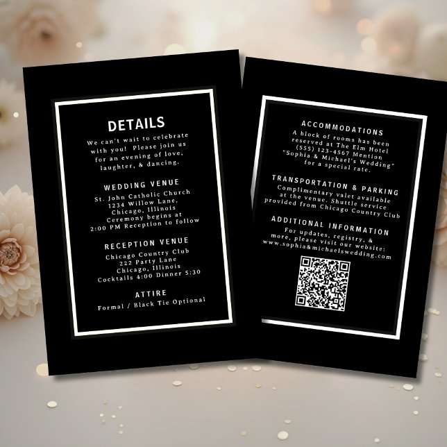 Código QR de plantilla de detalles de Boda en blan (Subido por el creador)
