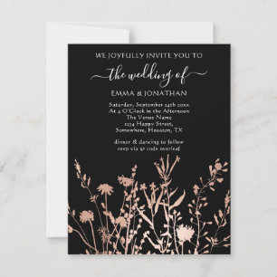 Código QR de presupuesto Floral Prado Negro Blanco