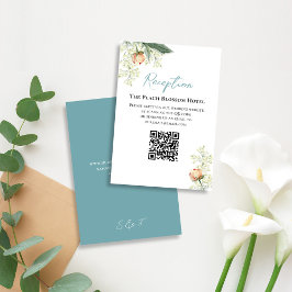 Código QR de recepción azul para boda RSVP